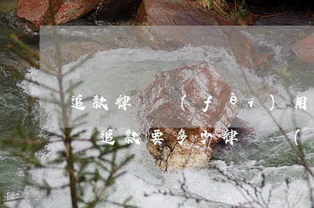 追款律師費(fèi)用如何要怎么收取(起訴追款要多少律師費(fèi))