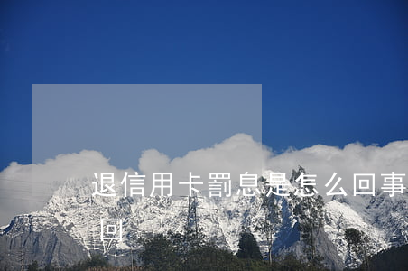 退信用卡罰息是怎么回事（信用卡逾期罰息返回）