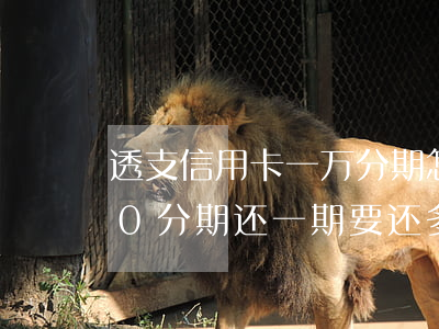 透支信用卡一万分期怎么还(借信用卡5000分期还一期要还多少)