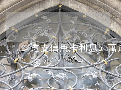 透支信用卡利息5萬(透支信用卡利息5萬是多少)