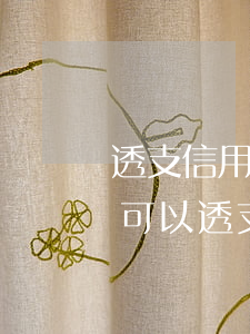 透支信用卡資金算貸款嗎(信用卡什么情況下可以透支)