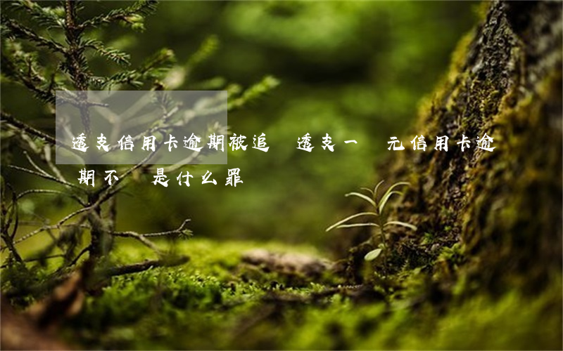 透支信用卡逾期被追債 透支一萬元信用卡逾期不還是什么罪