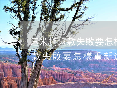 速米貸還款失敗要怎樣重新還款-速米貸還款失敗要怎樣重新還款呢