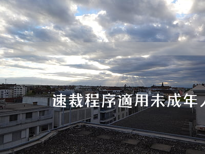 速裁程序適用未成年人案件嗎