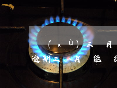連續(xù)三個月還款逾期(連續(xù)逾期三個月還能貸款嗎)