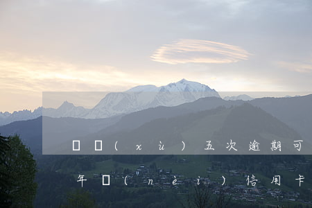 連續(xù)五次逾期可以辦信用卡嗎-五年內(nèi)信用卡有一次逾期
