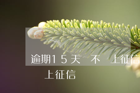 逾期15天會不會上征信-逾期15天會不會上征信記錄