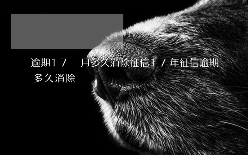 逾期17個月多久消除征信(17年征信逾期多久消除)