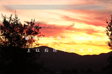 逾期3月的信用卡能代还(信用卡逾期三月还上以后还可以用吗)