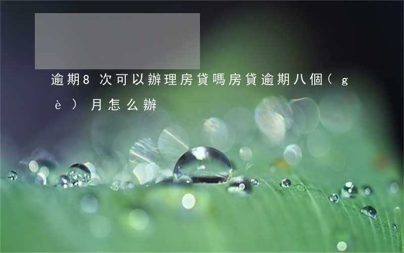 逾期8次可以辦理房貸嗎(房貸逾期八個(gè)月怎么辦)