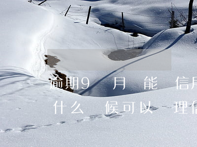 逾期9個月還能辦信用卡嗎(逾期十個月還清,什么時候可以辦理信用卡)