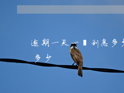 逾期一天一萬利息多少(1萬逾期一天利息要多少)