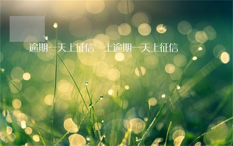 逾期一天 上征信（馬上逾期一天上征信嗎）