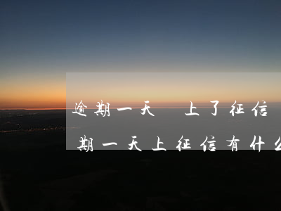 逾期一天還上了征信會(huì)有影響 逾期一天上征信有什么后果