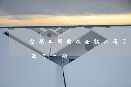 逾期三期要求全款只还了一部分-逾期三期还了一期