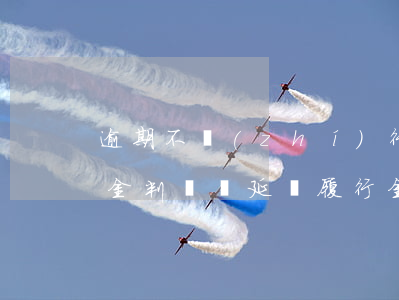 逾期不執(zhí)行法院判決的遲延履行金(判決書延遲履行金)