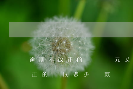 逾期不改正的處兩萬元以下罰款-逾期不改正的處以多少罰款