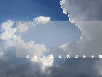 逾期不能还款（逾期不能有5是啥意思）