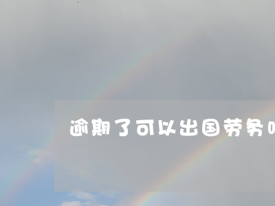 逾期了可以出国劳务吗上海 逾期能不能出国