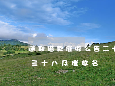 逾期借款催收公告二十三(逾期借款催收公告(三十八)及催收名單)