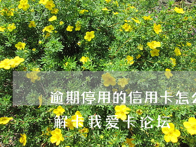 逾期停用的信用卡怎么恢复（信用卡逾期停卡解卡我爱卡论坛）