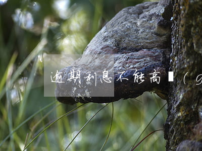 逾期利息不能高過(guò)本金