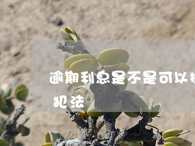 逾期利息是不是可以提前收取-提前收利息犯法嗎