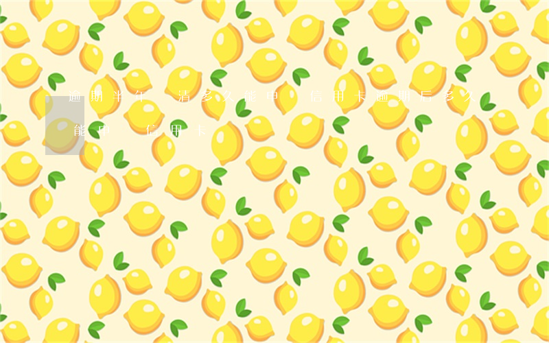 逾期半年還清多久能申請信用卡(逾期后多久能申請信用卡)