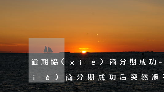 逾期協(xié)商分期成功-逾期協(xié)商分期成功后突然還不上怎么辦