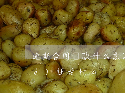 逾期合同還款什么意思(逾期還款違約責(zé)任是什么)