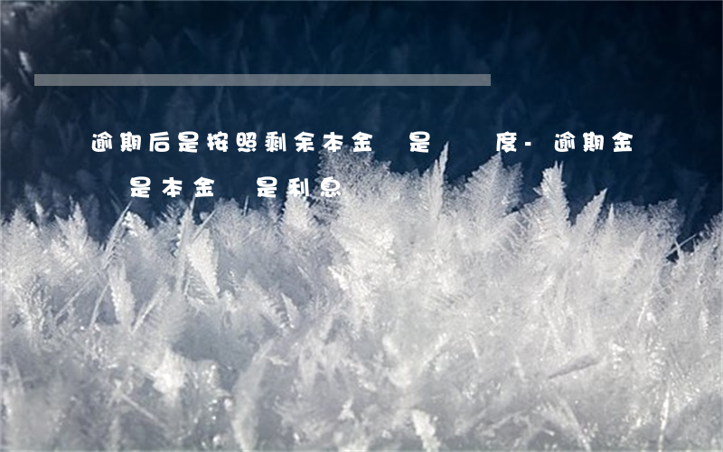 逾期后是按照剩余本金還是總額度-逾期金額是本金還是利息