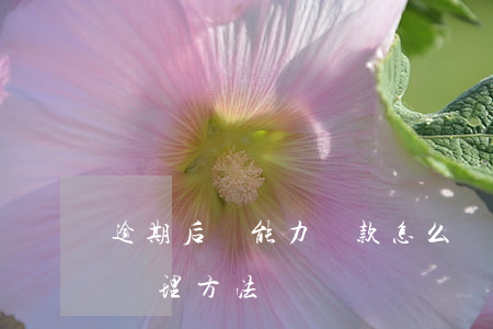 逾期后無能力還款怎么辦(逾期無力還款最佳處理方法)