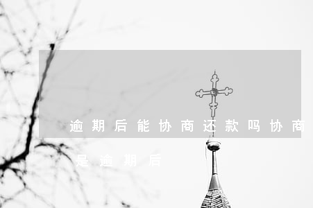 逾期后能协商还款吗(协商还款是在逾期前还是逾期后)
