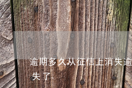 逾期多久从征信上消失(逾期多久从征信上消失了)