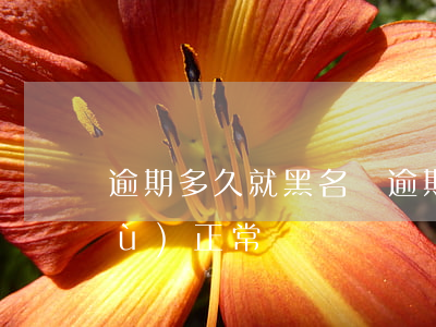 逾期多久就黑名單(逾期黑名單多久恢復(fù)正常)