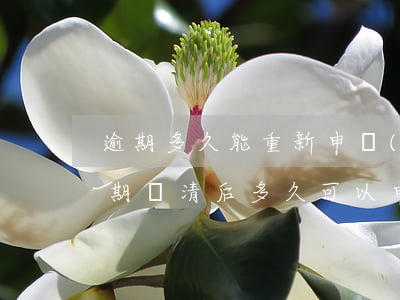 逾期多久能重新申請(qǐng)信用卡(逾期還清后多久可以申請(qǐng)信用卡)