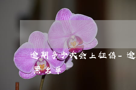 逾期多少次会上征信-逾期多少次会上征信黑名单