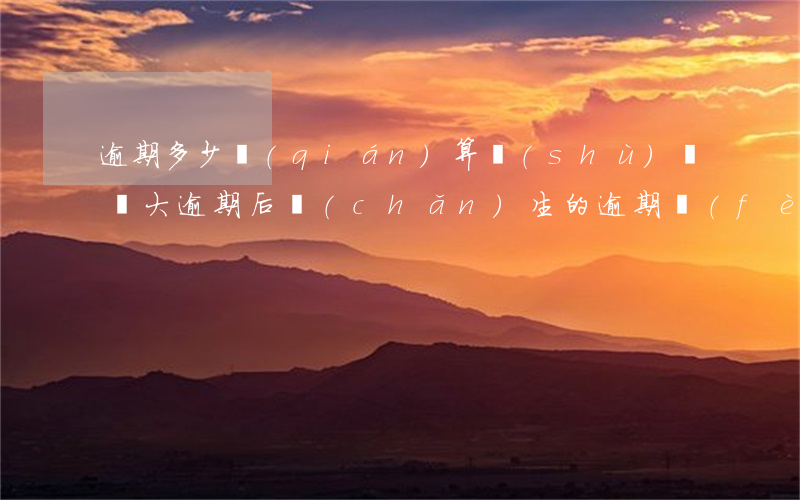 逾期多少錢(qián)算數(shù)額較大(逾期后產(chǎn)生的逾期費(fèi)用最多多少)