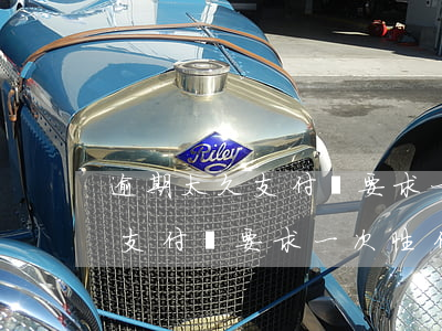 逾期太久支付寶要求一次性付款-逾期太久支付寶要求一次性付款怎么辦