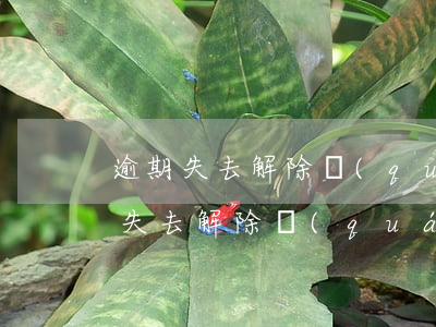 逾期失去解除權(quán)什么意思（逾期失去解除權(quán)）