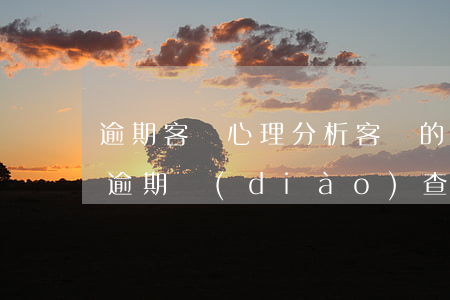 逾期客戶心理分析（客戶的當(dāng)前逾期調(diào)查）