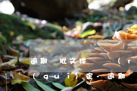 逾期審批文件視為認(rèn)可的法律規(guī)定-逾期審批文件視為認(rèn)可的法律規(guī)定是