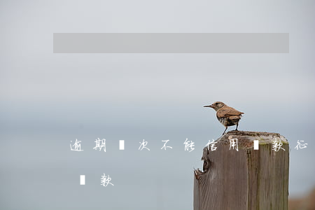 逾期幾次不能信用貸款?(征信有幾次逾期不能貸款)