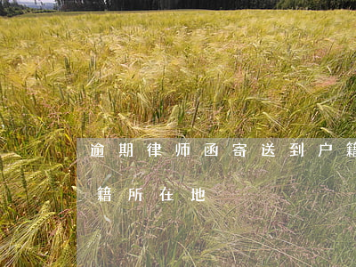 逾期律师函寄送到户籍地(逾期律师函发到户籍所在地)
