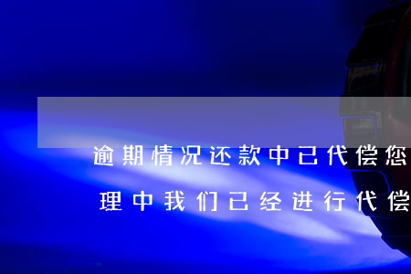 逾期情况还款中,已代偿，您的逾期情况正在处理中，我们已经进行代偿