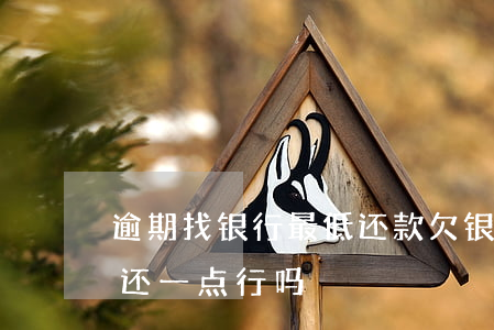 逾期找银行最低还款(欠银行贷款逾期了,每月还一点行吗)