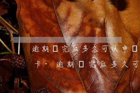 逾期換完后多久可以申請(qǐng)信用卡-逾期換完后多久可以申請(qǐng)信用卡借款
