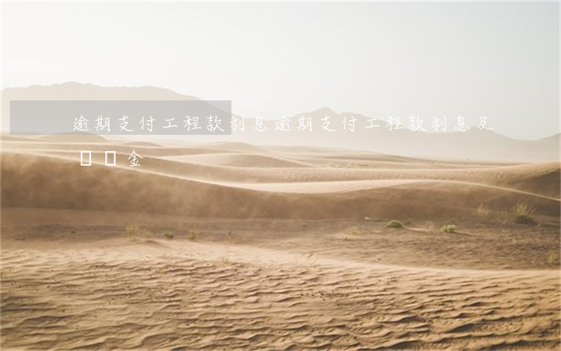 逾期支付工程款利息(逾期支付工程款利息及違約金)
