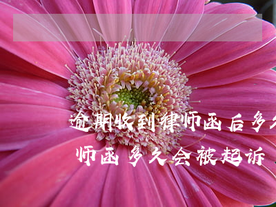 逾期收到律师函后多久会到法院(逾期收到律师函多久会被起诉)