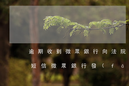 逾期收到微眾銀行向法院申請(qǐng)短信(微眾銀行發(fā)來(lái)短信起訴怎么辦)